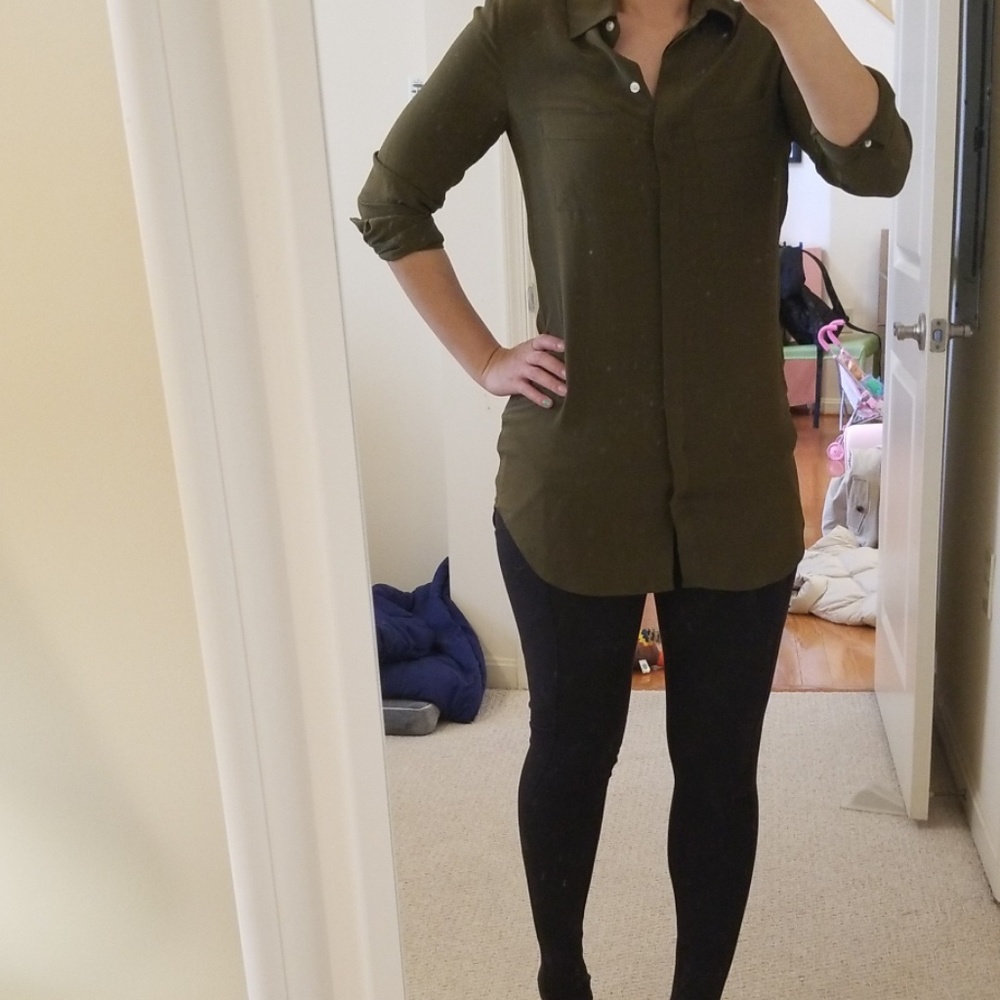 Army green long shirt/tunic